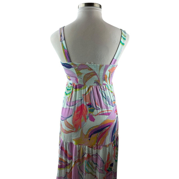 Soma Wknd Soft Jersey Trapeze Maxi Bra Dress Tiered in Fresh Tropical Medium - Picture 11 of 16
